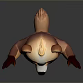 3D Cartoon Bear Character With Brown White Fur Standing Pose And Friendly Expression