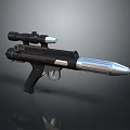 Modern Sci Fi Weapon With Scope Black Body And Silver Barrel 3d model