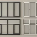 Stylish Black And White Casement Windows With Multiple Design Patterns For Home Interior 3d model
