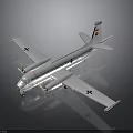 Aerospace Themed Silver Aircraft Model With German Navy Tail Insignia And Propellers