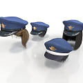 Blue Uniform Hats Featuring Golden Badge Tassel and Classic Design for Daily Use