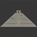 Ancient Pyramid Tower With Multiple Stepped Levels Central Staircase And Top Platform