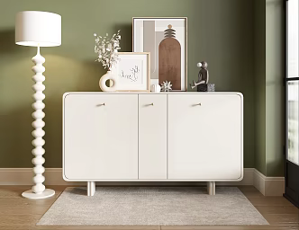 Cream Style Side Cabinet Entrance Cabinet Sideboard End View Cabinet 3d model