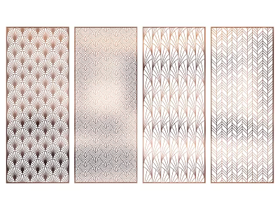 Decorative Interior Room Dividers With Various Patterned Designs And Metallic Accents 3d model