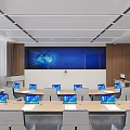 Command Control Room of Modern Monitoring Room 3d model