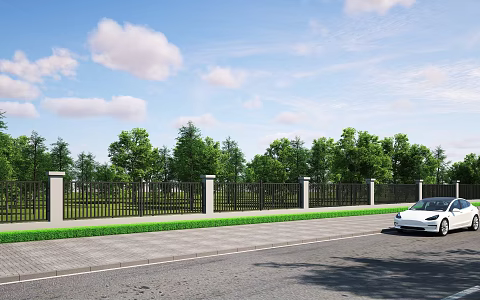 Wrought iron fence 3d model