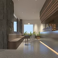 Modern Tea Shop Interior Design With Sleek Bar Counter And Cozy Seating
