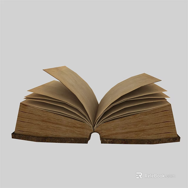 Vintage Open Book With Fanned Pages Showing Classic Paper Texture And Design 3d model 