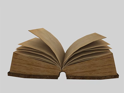 Vintage Open Book With Fanned Pages Showing Classic Paper Texture And Design 3d model