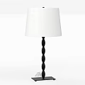 Modern Table Lamp With White Lampshade And Black Spiral Base Design 3d model