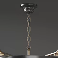 Modern Chandelier With White Wave Pattern Shade And Brass Metal Frame Design