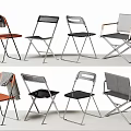 Modern Dining Chairs With Metal Frame Fabric Seats Orange Black Gray Colors And Towel Accent