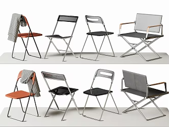 Folding Chair Dining Chair Leisure Chair 3d model