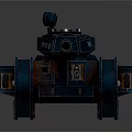 Dark Blue Military Tank With Turret Cannon And Armored Design Features
