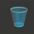 Blue Plastic Mesh Trash Can For Home Office Lightweight Durable Waste Bin 3d model