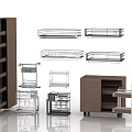 Commercial Kitchen Storage Equipment with Metal Baskets Wooden Cabinets and Drawer Organizers
