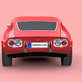 Red Classic Sports Car With Sleek Body Design And Silver Alloy Wheels