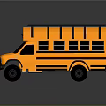 Yellow School Bus with Roof Rack Large Tires Red Door and Multiple Windows