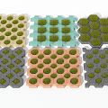 Modern lawn brick with green grass hexagonal square lawn brick 3d model