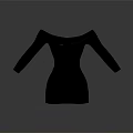 Gray Off Shoulder Long Sleeve Slim Fit Dress with Elegant Fitted Design