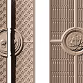 New Chinese style double door combination 3d model