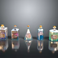 Household Decorative Glass Bottles With Various Shapes And Colorful Designs For Home