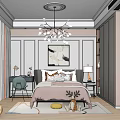 Cozy Kids Room Interior Design With Pink Bed Stuffed Toys Wall Art And Chandelier