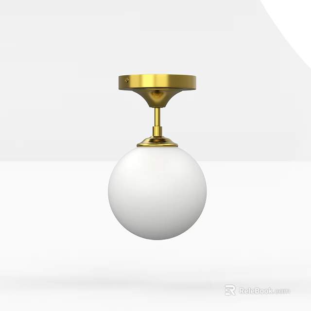 Modern Gold White Spherical Ceiling Light Fixture For Home Interior Lighting 3d model 