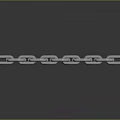 Shiny Silver Steel Metal Chain with Durable Links on Black Smooth Surface
