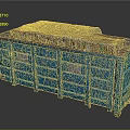 Blue Dumpster Filled With Stacked Recycled Paper And Cardboard Materials