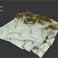 Snow Covered Rocky Mountain Terrain with Detailed Peaks and Textured 3D Landscape Model