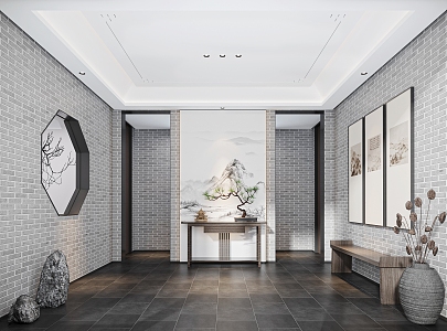 New Chinese-style foyer 3d model