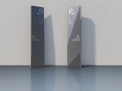 Modern Swing Door Design With Metal Frame And Entrance Signage 3d model