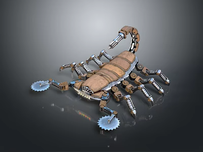 Mechanical Scorpion Figurine with Metal Gears and Decorative Design for Home Decor 3d model