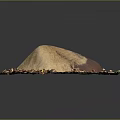 Natural Wood and Stone Raw Materials Pile with Colorful Chips on Black Background