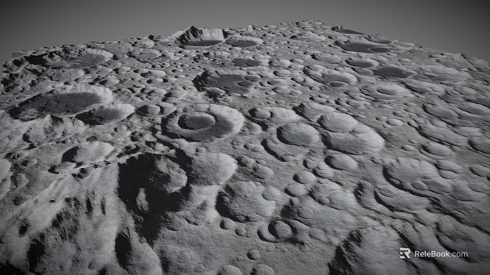 Stunning Lunar Landscape Featuring Scattered Craters And Gray Rocky Terrain 3d model 