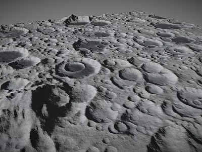 Stunning Lunar Landscape Featuring Scattered Craters And Gray Rocky Terrain 3d model