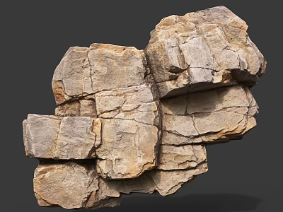 Stacked Rocks With Natural Texture And Gray Background For Decorative 3d model