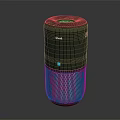 Lofree Black Cylindrical Wireless Speaker With Mesh Design And Indicator Light 3d model