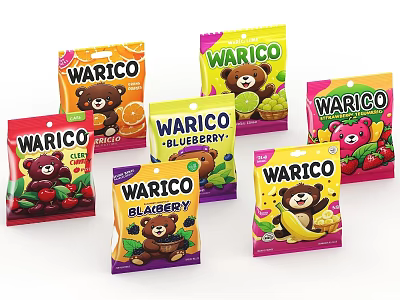 fruit candy fruit fudge fudge candy dried fruit snacks snack packaging food 3d model