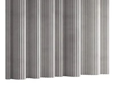 Modern Gray Background Wall With Vertical Pleated Stripes And Textured Design 3d model