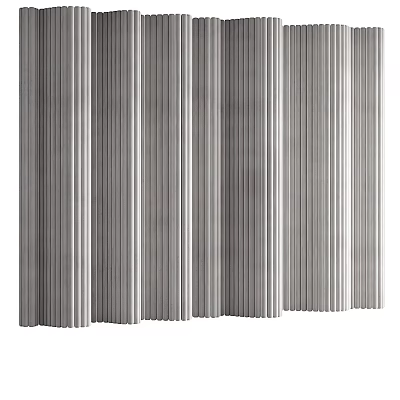 Modern Gray Background Wall With Vertical Pleated Stripes And Textured Design 3d model