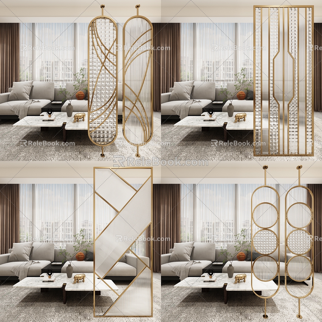 Modern screen partition 3d model