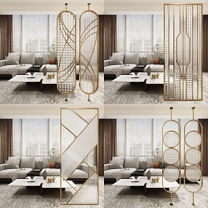 Modern screen partition 3d model