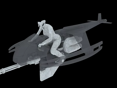 Functional Vehicle 3D Model With Pilot And Mounted Weapon System Design 3d model