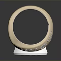 Modern Beige And White Ring With Circular And Oval Decorative Details 3d model