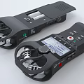 High Quality Black Headphone Speaker Devices With Digital Display And Microphones