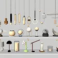 Lamps Combination Table Lamp Special-shaped Lamp Chandelier Candlestick Lamp Art Lamp Spherical Lamp 3d model
