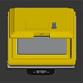 Public Facility Biological Hazard Waste Bin With Yellow Open Lid Design