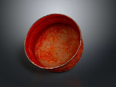 Red Carved Bowl Sculpture With Intricate Surface Texture And Smooth Curved Edges 3d model